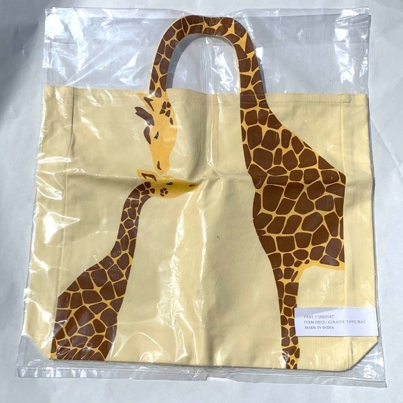 Handbags - New with tags canvas giraffe bag Tote reusable everyday casual bag